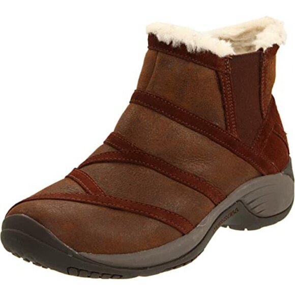 MERRELL Encore Flurry Cocoa Boot OrthoLite QForm Comfort Winter Ankle Booties - Picture 1 of 10